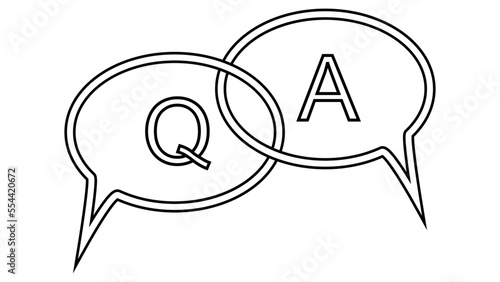 Icon faq answer question, qa line review, talk support idea