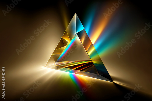 Prism, abstract, light, rainbow-colored, digital illustration