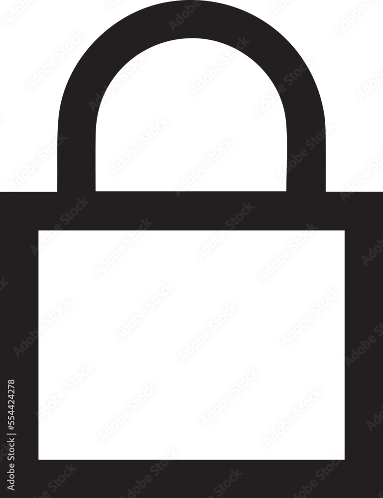 Padlock icon template. Black lock isolated on white background. Silhouette padlock for applications, sites. Private access icon, restricted access. Vector illustration.
Padlock icon template. Black lock isolated on white background. Silhouette padlock for applications, sites. Private access icon, restricted access. Vector illustration.