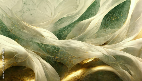 Gold and green luxurious marble textured background. Abstract design, 4k wallpaper. AI

