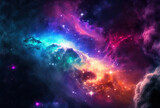 Galaxy backdrop with color for use on the web and mobile applications. Generative AI