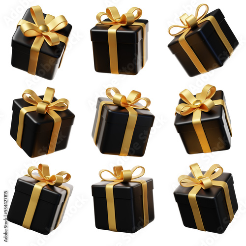 set of colorful gift boxes with bows