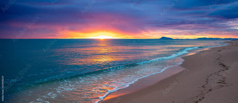 Beautiful sunset at tropical beach