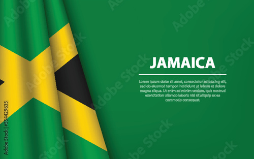 Wave flag of Jamaica with copyspace background.