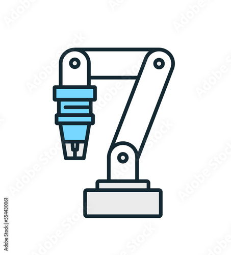 Industrial robot. Clip art of arm type robot.