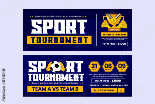 Football tournament sport event cover banner design template easy to customize