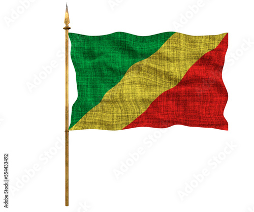 National flag of Congo brazzaville. Background with flag of Congo brazzaville