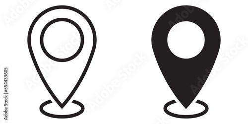 ofvs267 OutlineFilledVectorSign ofvs - map marker vector icon . location pin sign . travel destination . place logo . isolated transparent . outline and filled version . AI 10 / EPS 10 / PNG . g11607 photo