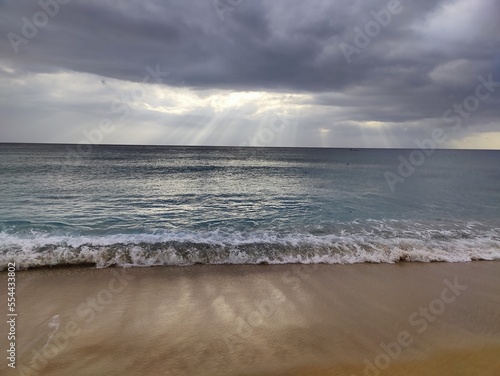 Sunrays piercing through the rainclouds in Kenting photo