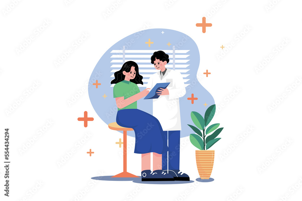 Obraz premium Routine health checkup Illustration concept on white background