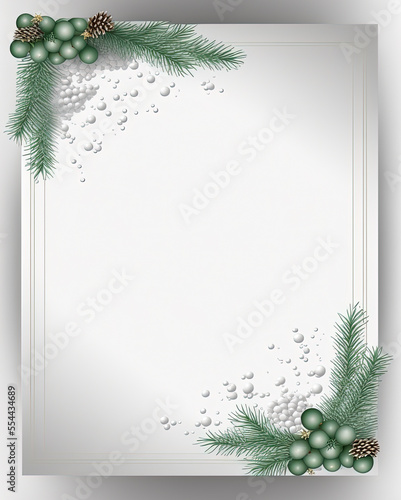 Christmas frame/flyer with copy space - Created with generative AI technology 