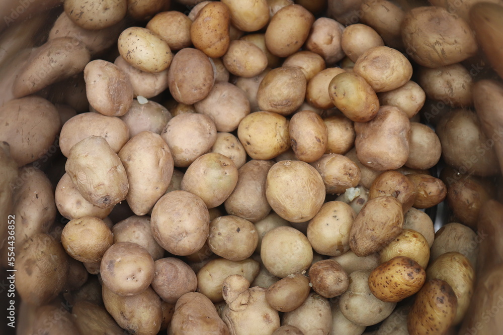 close up of a pile of potatoes close up of a pile of potatoes
