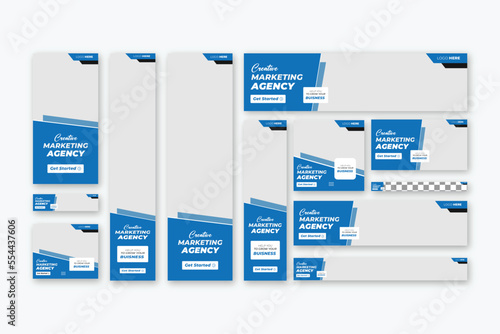 Banner Design Web Template Set, Horizontal Header Web Banner.Modern Background For Website Design, Social Media Cover Ads Banner.Vector Illustration EPS