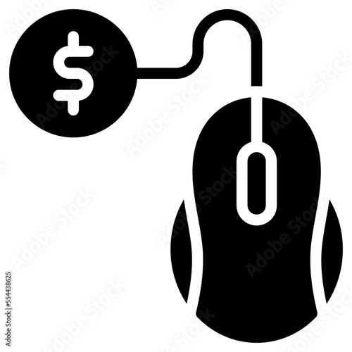 pay per click glyph icon
