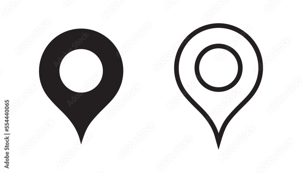 Set of map pin location icons. Modern map markers .Vector illustration on a white background Set of map pin location icons. Modern map markers .Vector illustration on a white background
