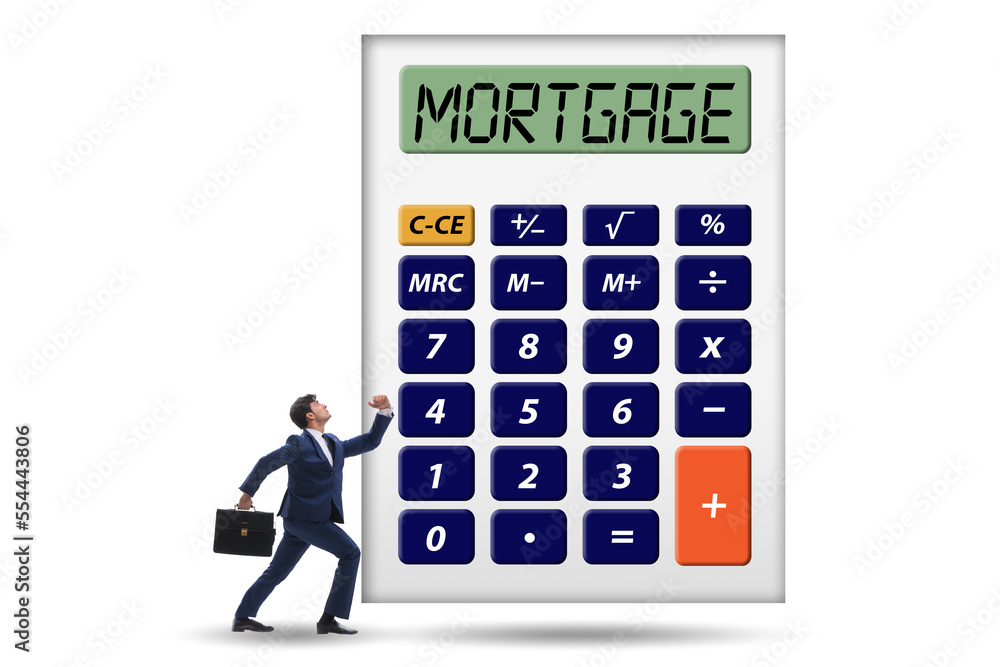 Concept of mortgage loan with calculator Concept of mortgage loan with calculator