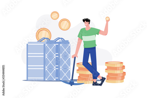 Blockchain Explorer Illustration concept on white background