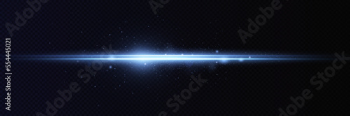 Motion light effect for banners. Blue lines. The effect of speed on a blue background. lines of light, speed and movement. Vector lens flare.