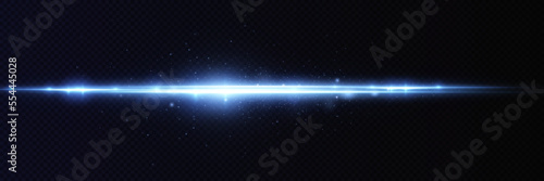 Motion light effect for banners. Blue lines. The effect of speed on a blue background. lines of light  speed and movement. Vector lens flare.