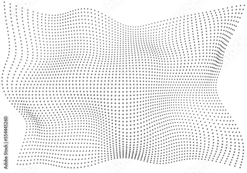 Halftone pattern overlay - 3d abstract shape design element - curved rectangle
