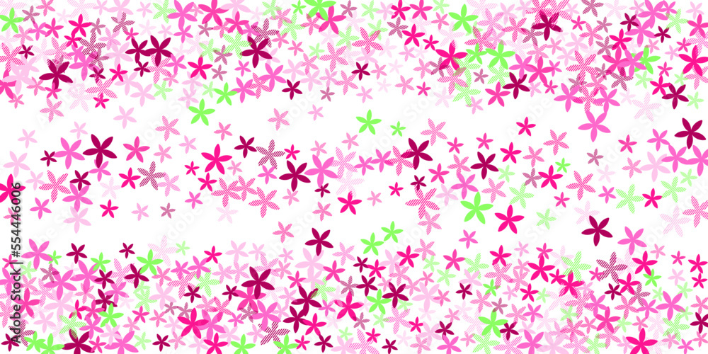 Aster abstract flowers vector design. Lovely field bloom shapes scattered. Valentines Day pattern. Romantic flowers Aster simplistic blossom. Stripy petals.