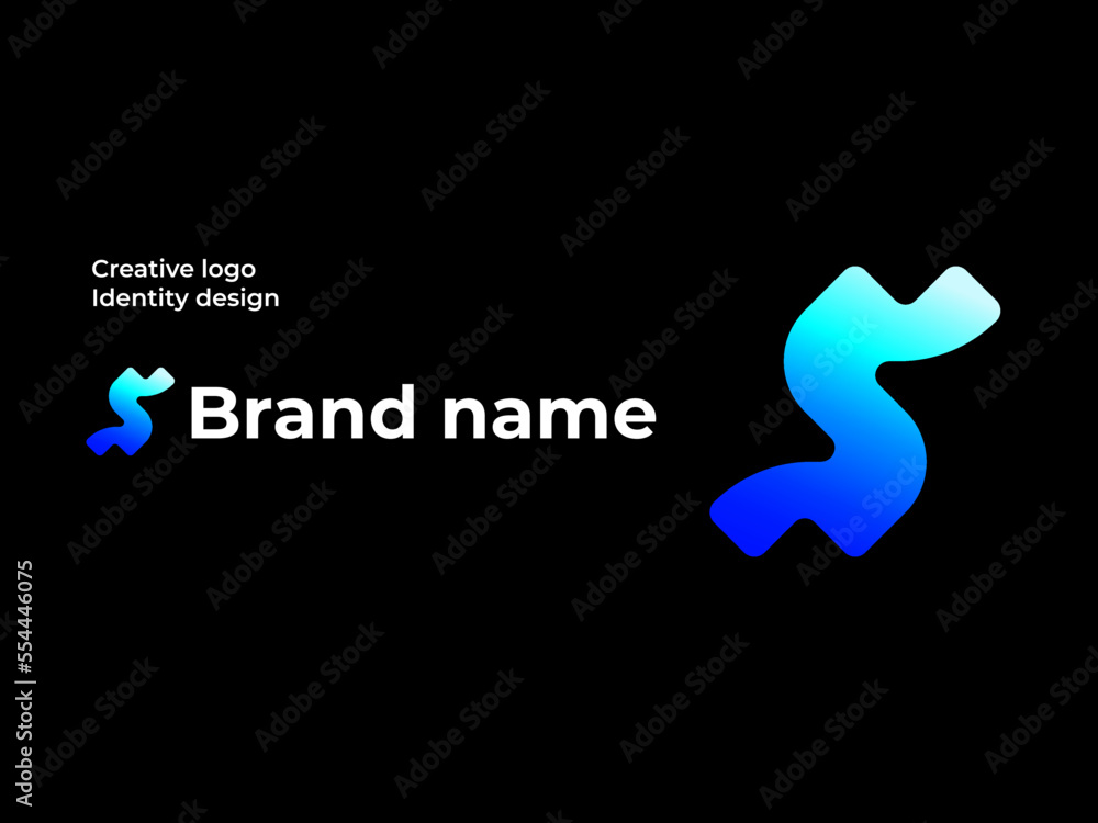 Initial lettering monochrome logo and mark, Letter s abstract logo design Initial lettering monochrome logo and mark, Letter s abstract logo design