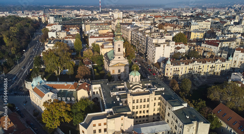 Aerial view of the old town of Belgrade.