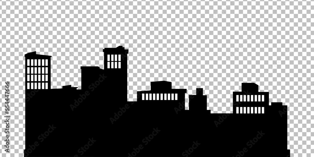 Obraz premium Company Office Icon on Black isolated on transparent background. Vector Graphic