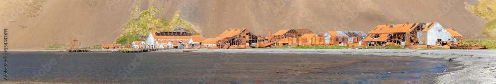 alte, verlassene Walfangstation in der Bucht von Stomness Harbour auf süd Georgien