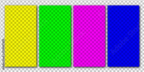 Yellow, light green, light purple and blue colors on tranparent background