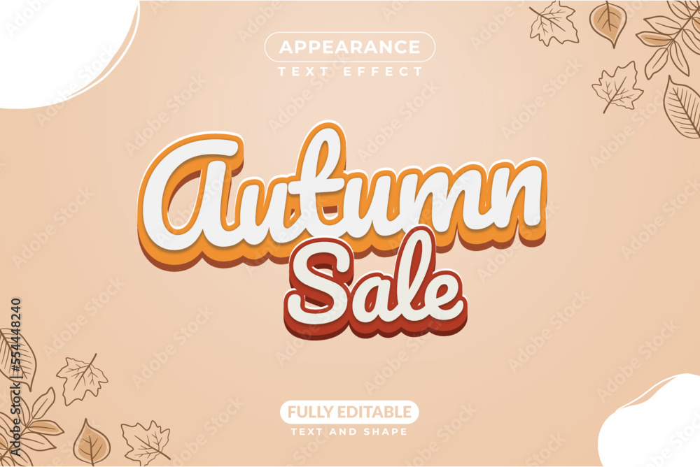 Editable Text Effect Autumn Sale Promotion Sale Vector Style