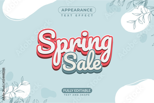 Editable Text Effect Spring Sale Text Effect Promotion Sale Holiday Event Vector Style