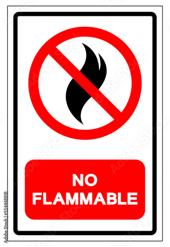 No Flammable Symbol Sign, Vector Illustration, Isolate On White Background Label .EPS10