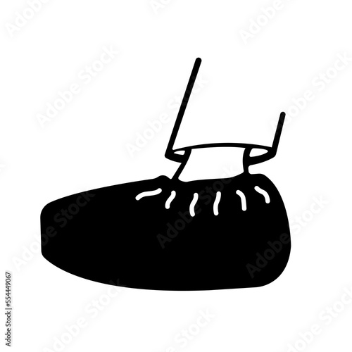 Shoe Covers Black Icon ,Vector Illustration, Isolate On White Background Label. EPS10