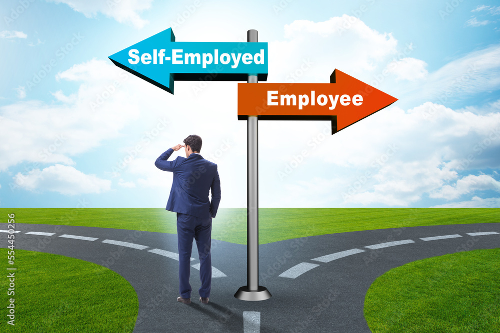 Concept of choosing self-employed versus employment
