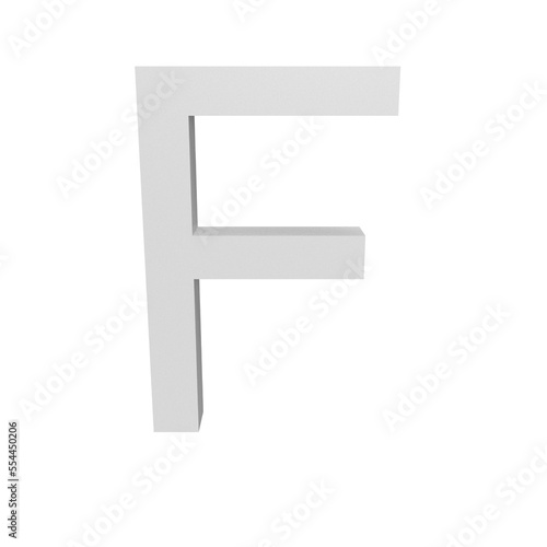 3D illustration - The letter "F" isolated on a white background.