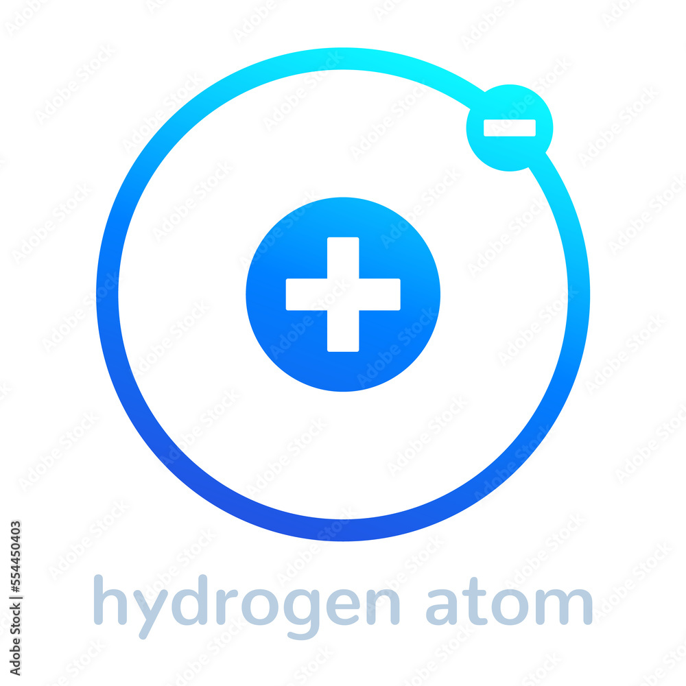 Obraz premium hydrogen atom icon on white