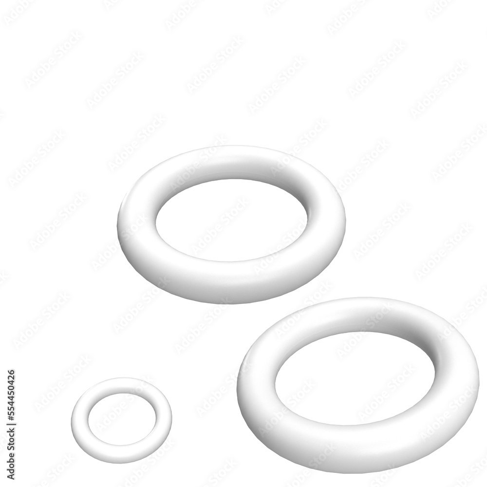 3D illustration - Three Torus Isolated on White 3D illustration - Three Torus Isolated on White