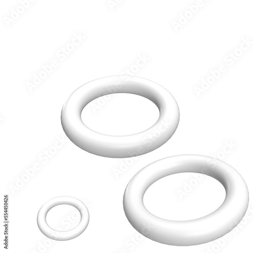 3D illustration - Three Torus Isolated on White