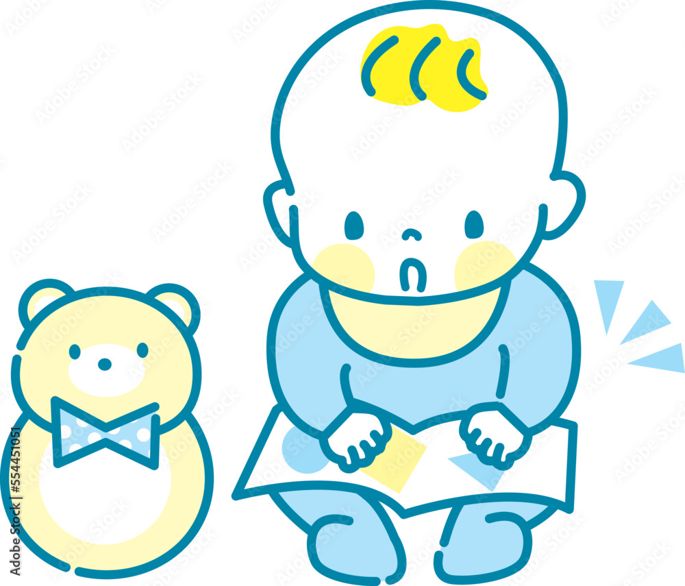 元気に遊ぶ赤ちゃんのイラスト素材 元気に遊ぶ赤ちゃんのイラスト素材