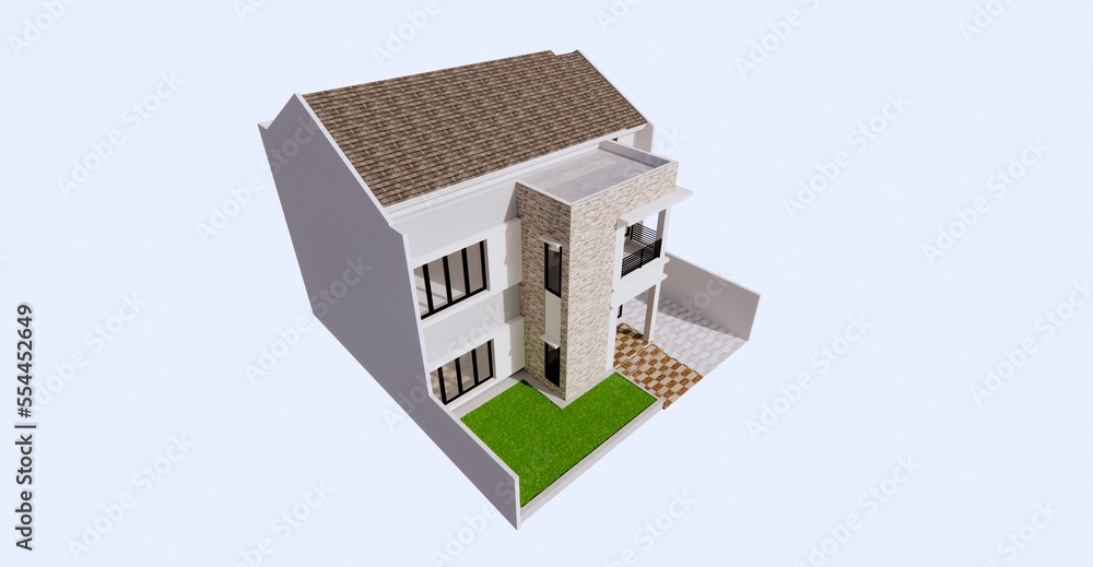 3d Rendering and illustration boarding house with modern concept 3d Rendering and illustration boarding house with modern concept