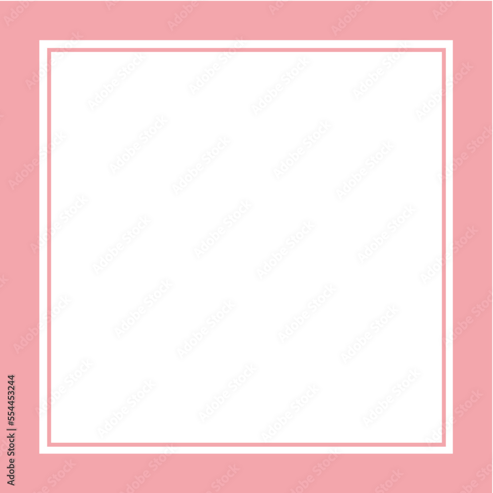 シンプルなピンク色の正方形フレーム素材