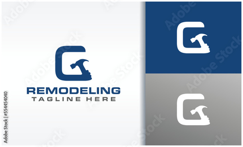 renovation logo leter c and g for real estate business