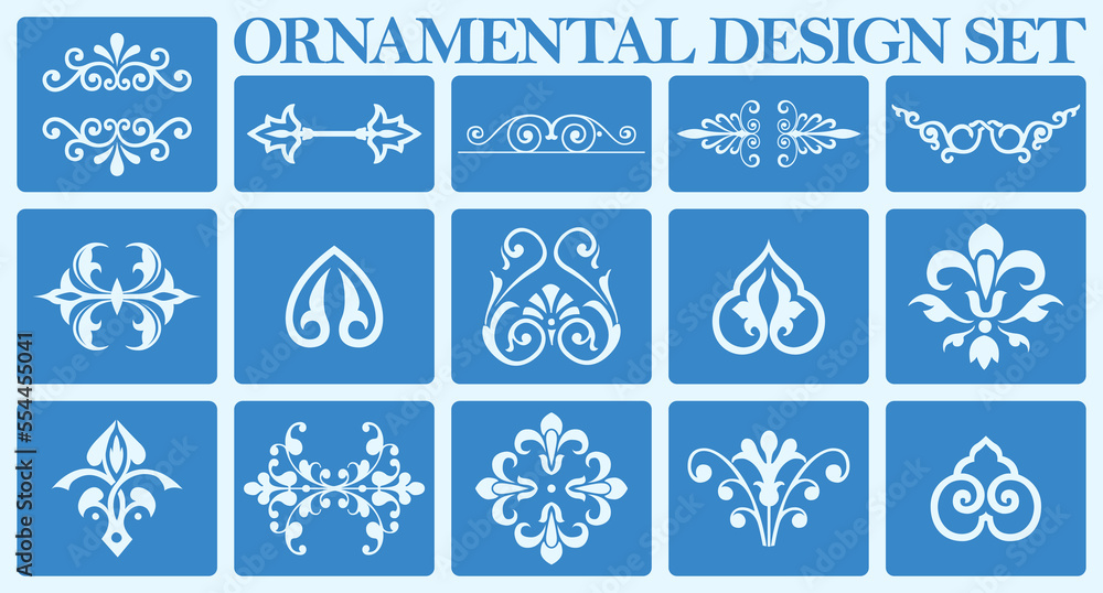 Ornamental design pieces set. Make your own design.