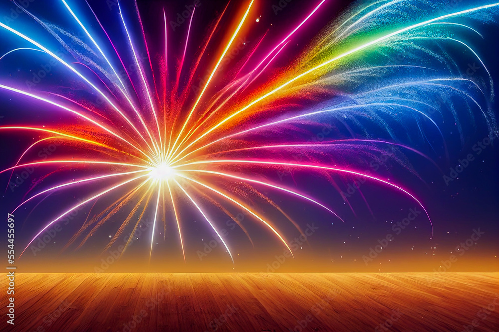 fireworks in the night sky, generative ai illustration fireworks in the night sky, generative ai illustration