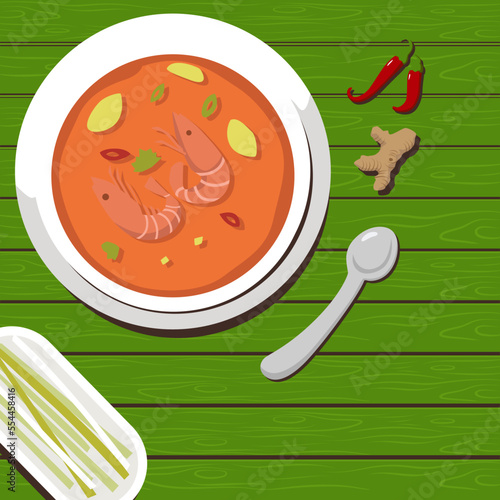 tom yum flat style illustration vector design