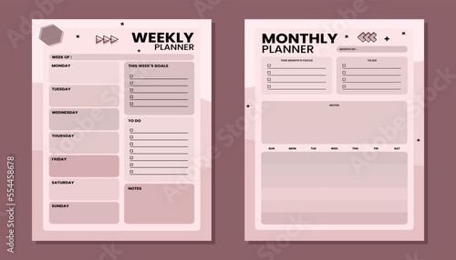 weekly planner and monthly planner template