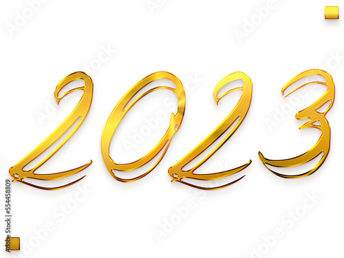 2023 Numbers in Gold Gradient Transparent PNG Stylish Cursive Typography Text