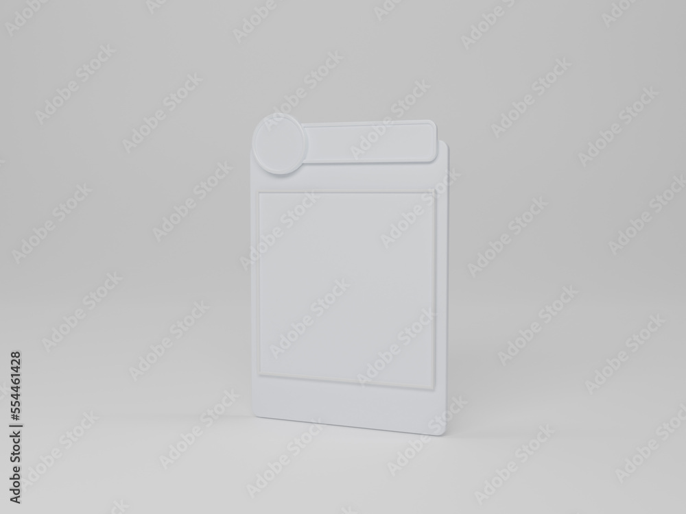 Social media profile, user interface UI 3d rendering Social media profile, user interface UI 3d rendering