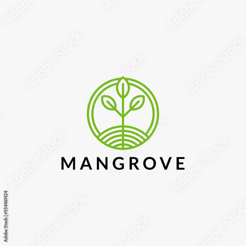 Mangrove tree template logo design